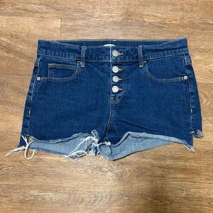 Old Navy Boyfriend Cut Off Jean Shorts Button Fly Dark Wash Size 4